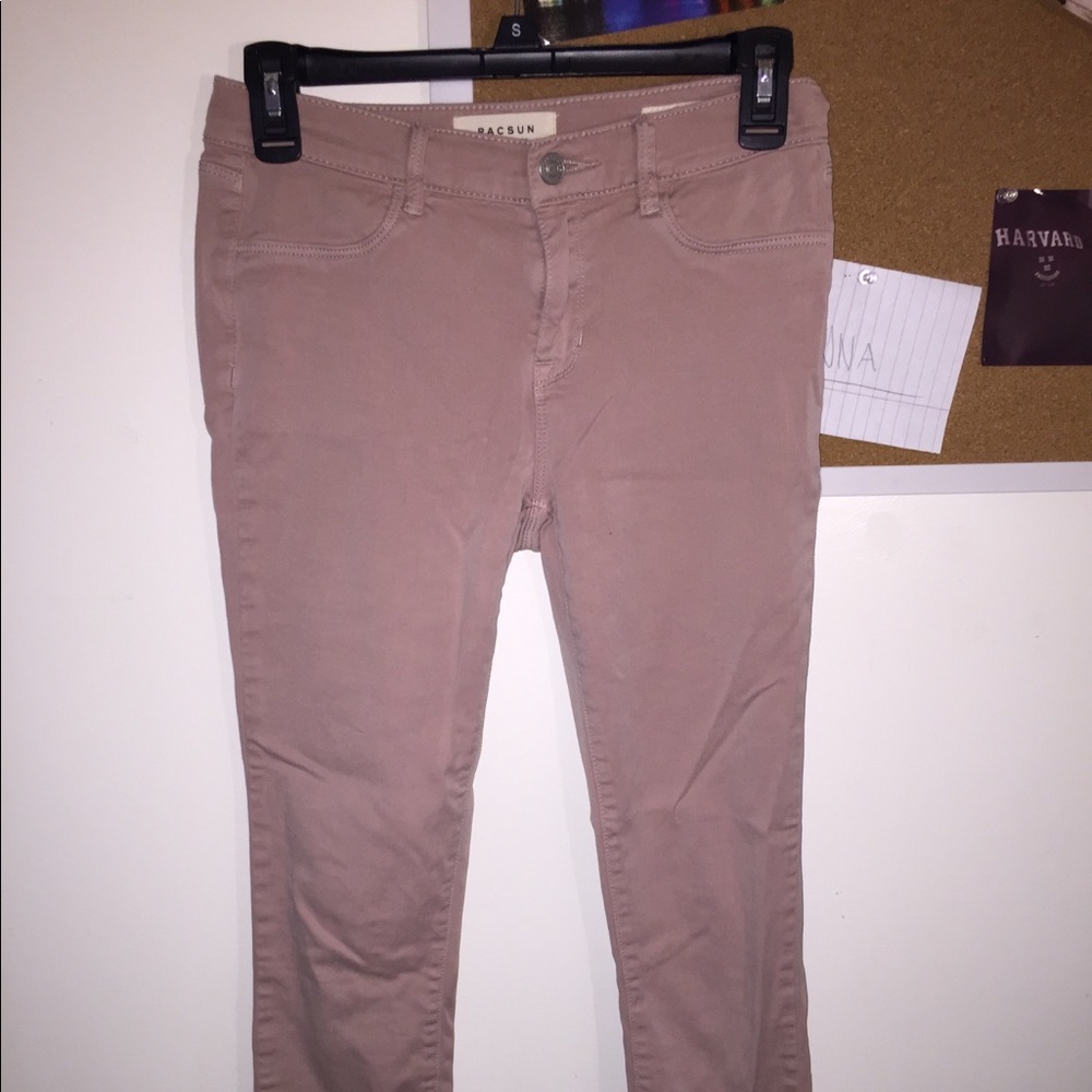 PACSUN nude pink jeggings, ripped at bottom